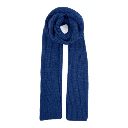 Navy Blue Rib Wool Scarf