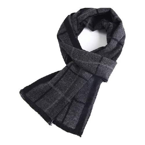Charcoal Grey Checkered Scarf