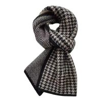 Black and White Houndstooth Scarf